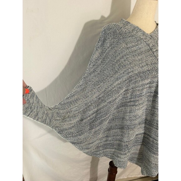 Loft Sweater Poncho Blue/Grey - Picture 4 of 4